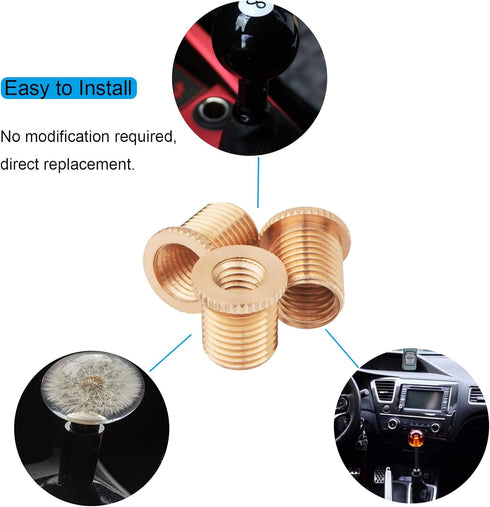 Shift Knob Thread Adapters,Fit for Most Manual Gear Shift Head M8 X 1.25, M10 X 1.25, M10 X 1.5 Thread Gear Shifter Knob Screw (3PCS)...