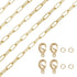 Beebeecraft 1 Box 2M Paperclip Chain 18K Gold Plated Oval Chunky Link Necklace with 10Pcs Lobster Claw Clasps 20Pcs Jump Rings for Jewelry Making...