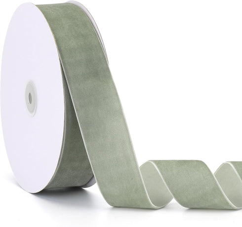 Velvet Ribbon Dusty Green,1-1/2 Inch x 20Yd,Perfect for Christmas Gift Wrapping,Floral Bouquets,Home Decor,Party DIY Decorations(1-1/2" x 20Yd Dus...