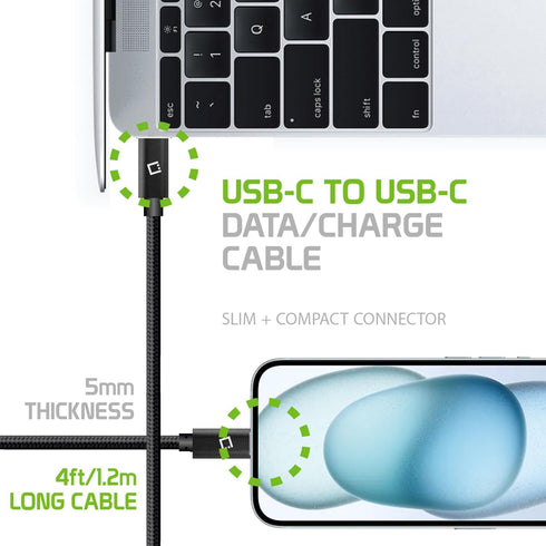 Type C to Type C Data Charging Cable, 4ft (1.2m) long Reversible USB Type-C Charge & Data Sync Cable for Samsung Galaxy S8/S8 Plus, Nintendo Switc...