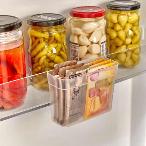 4 Pcs Clear Hanging Refrigerator Lid Shelf Organizer: Versatile Box Set for Adaptable Fridge Storage Efficiency Bins (Clear, 4 Pcs)...