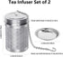 2 Pack Tea Infuser, Tea Strainers for Loose Tea, Stainless Steel Extra Fine Mesh Loose Leaf Tea Steeper with Extended Chain Hook, for Tea, Spices ...