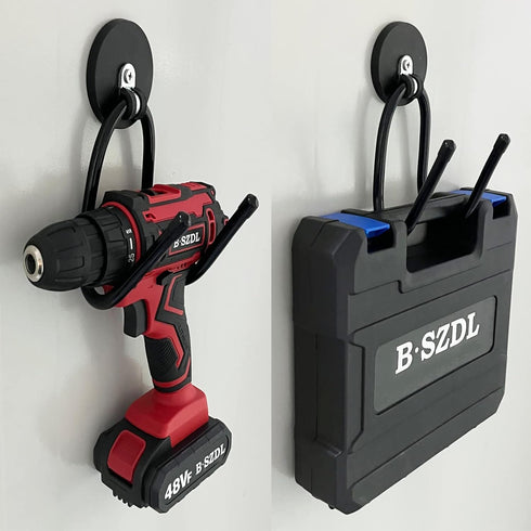 Pmsanzay 2 Pack Power Drill Tool Organizer Holder,Magnetic Tool Holders,Garage Tool Storage Rack,Heavy Duty Large Garage Magnet Utility Hooks with...
