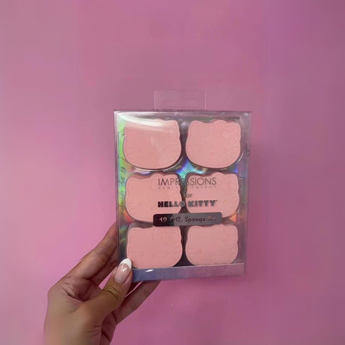 Impressions Vanity Hello Kitty 12 PCs Makeup Sponge Set, Latex Free Blender Facial Sponges Applicator for Beauty Application, Powder, Cream, Conce...