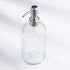 Easy-Tang Glass Hand Soap Dispenser Silver Pump Refillable Dish Shampoo Lotion Bottle with Brushed Bathroom Kitchen Decor 18 OZ...