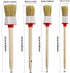 Natural Bristle Chalk Paint Wax Brush Wood Handle Round Paint Brushes for Paint Oil Watercolor Paints Waxing Brushes,Furniture, DIY Art Crafts(7PA...