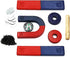 Physics Science Magnets Kit for Education Science Experiment Tools Icluding Bar/Ring/Horseshoe/Compass Magnets...