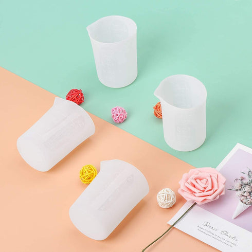 Gartful 250ml Silicone Measuring Cups, 4 PCS Large Nonstick Reusable Silicone Mixing Cups Durable Easy Clean for Epoxy Resin, Casting Molds, Stain...