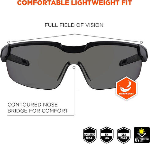 Ergodyne Skullerz Dellenger Anti Fog Safety Glasses with Adjustable Temples, z87...