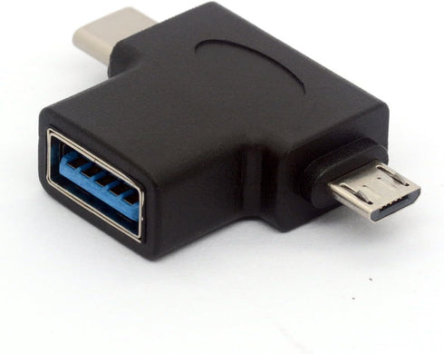 2in1 Micro USB 3.0 and 2.0 Type C OTG Adapter, USB-C Male Micro USB Male to USB-A 3.0 Female Converter On The Go for Android Google Nexus Samsung ...