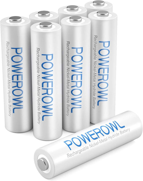 POWEROWL AAA Rechargeable Batteries, Rechargeable AAA Batteries 1000mAh High Capacity 1.2V NiMH Low Self Discharge Rechargeable AAA Battery, 8 Pac...