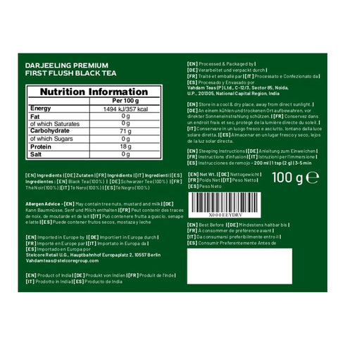 VAHDAM, First Flush Darjeeling Tea - 50 Cups (3.53oz) | Loose Leaf Black Tea - Flowery, Aromatic & Delicious | Picked, Packed & Shipped Direct Fro...