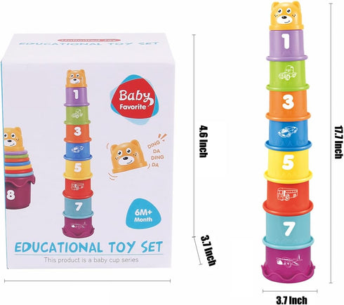 Baby Toys 6 to 12 Months, Baby Stacking Nesting Cups Toys, Baby Bath Toys for Kids Ages 1-3, Montessori Toys for Toddler Gifts 1 Year Old...