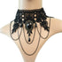Black Choker Lace Necklace with Bracelet and Earrings Set - Punk Party Gothic Vintage Accessories for Women...