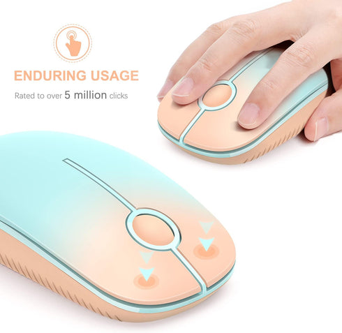 Unipows Wireless Mouse - 2.4G Slim Portable Computer Mouse with Nano Receiver, Less Noise Mobile Optical Mice for Notebook, PC, Laptop, Computer, ...
