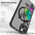 OOK Case for iPhone 15 Compatible with Magsafe Colorful Flower & Black Butterfly Design Drop-Resistant Skin-Friendly Cover Anti-Slip Full-Body Pro...
