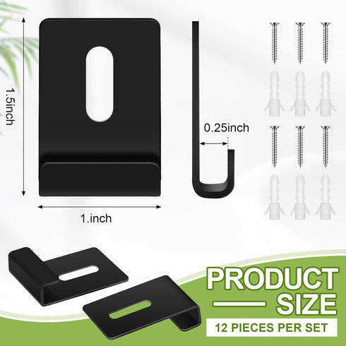12 Pcs Metal Mirror Holder Clips Wide Channel Mirror Holder Frameless Mirror Mounting Hardware Mirror Hooks Heavy Duty Mirror Hangers Retainer Cli...