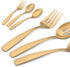 Serving Utensils Set, Matte Gold 5-Piece Hostess Set, Stainless Steel Silverware Flatware Cutlery Serving Set, Satin Finish, Dishwasher Safe...