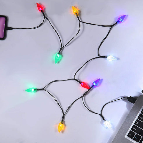 LED Christmas Light Phone Charger Cord USB Charging Cable Gift for Phone 12/11 Pro/XS/XS Max/XR/X/8 Plus/ 8/7 Plus/7s Plus/6s/6/5s/5c/5Pad with 10...