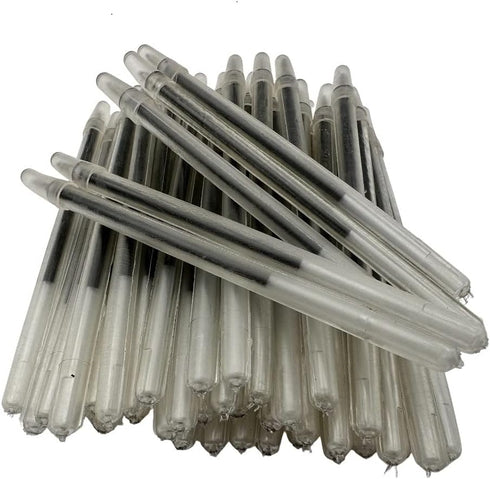 24 Bulk Pack 4" Clear Flexible Round Barrel Pens with Cap for Comfortable Writing (Blue)...
