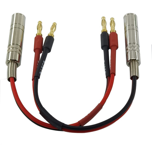 1/4 TS to Banana Plug Speaker Cable 6.35 mm 1/4" Female to Banana Plug Speaker Mono Adapter 8 inches 2pack...