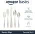 GiveAbay Basics 20-Piece Stainless Steel Flatware Set with Square Edge, Service for 4, Silver...