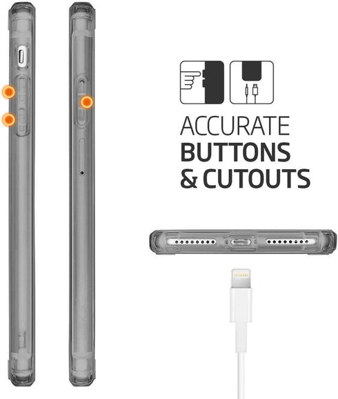 TENOC Phone Case Compatible with iPhone SE (2nd 2020 and 3rd 2022 Generation) & iPhone 7 & iPhone 8, Gray Case Clear Shockproof Protective Bumper ...