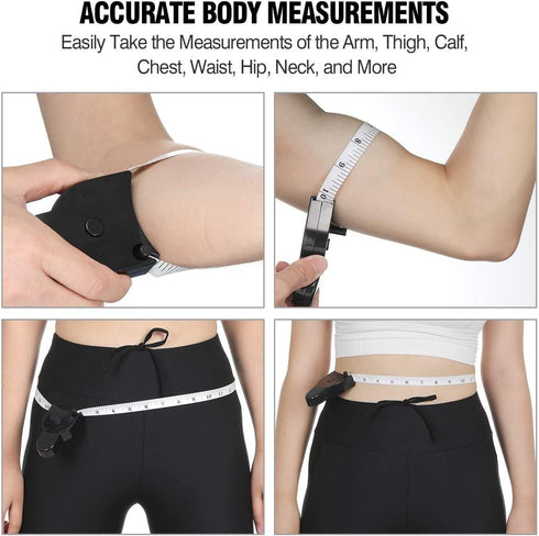 Automatic Telescopic Tape Measure, Body Measure Tape 60 inch (150cm), Self-Tightening Retractable Measuring Tape for Body Accurate Way to Track We...