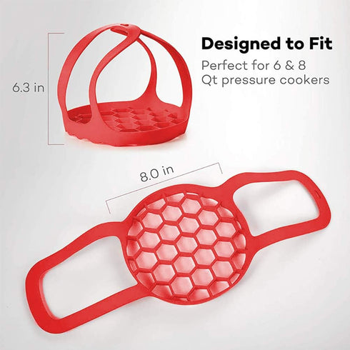 Pressure Cooker Sling, Silicone Bakeware Sling for 6 Qt/8 Qt Instant Pot, Ninja Foodi and Multi-function Cooker Anti-scalding Bakeware Lifter Stea...