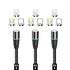 NetDot Magnetic Charging Cable,3in1 Gen12 (3.3ft/3 Pack Black) 18W Fast Charging Magnetic Phone Charger and Data Transfer Magnetic Charger for USB...