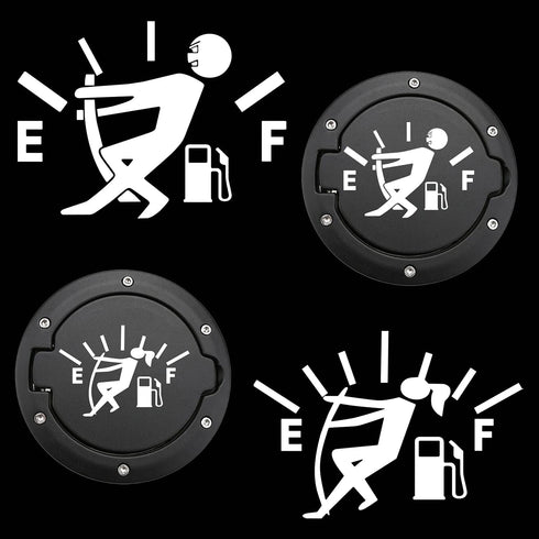 HungMieh 2 PCS Funny Car Decals, Gas Gage Empty Stickers High Gas Consumption Graphics-Heat&Water-Resistant No Peeling Off, Reflective Silver...