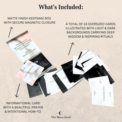 I AM THE RITUAL: Eco-Printed Premium Oracle Set - 33 Card Deck for Self-Healing Affirmations, Inspirational Morning and Evening Rituals, Personal ...