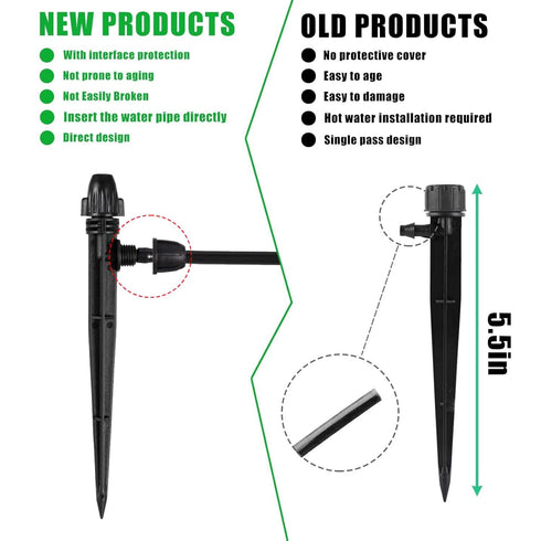 20Pcs Drip Irrigation Spray Emitters?Adjustable 360 Degree Atomizing Nozzles with Lock Barbed for1/4 Tubing Garden Hose Watering System Sprayer Bl...