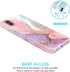 JIAXIUFEN Compatible iPhone X iPhone Xs Case Gold Sparkle Glitter Marble Slim Shockproof Flexible TPU Soft Case Silicone Cover Phone Case Pink Pur...
