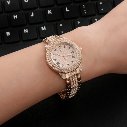 CdyBox 3Pack Ladies Diamond Watch Luxury Rhinestone Bracelet Quartz Analog Watches Set Wristwatch for Women...