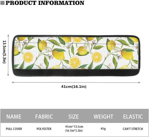 Jiueut 2 Pack Yellow Lemon Print Refrigerator Handle Covers,Kitchen Appliance Handle Covers Antiskid Protector Gloves for Fridge Oven Keep Off Fingerprints,Stain