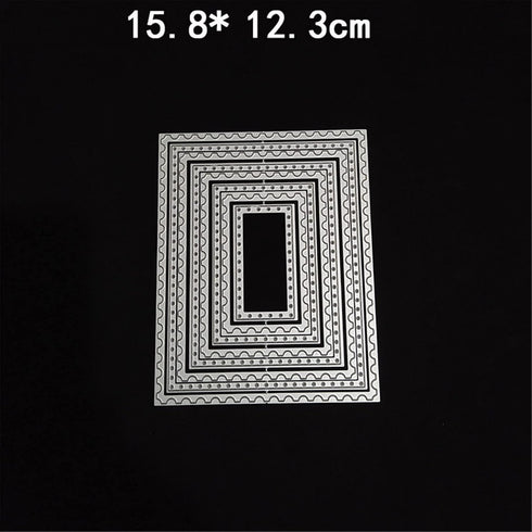 Cutting Dies Metal Stencils Scrapbooking Tool DIY Craft Carbon Steel Embossing Template for Paper Card Making (Rectangular-15.8x12.3cm)...