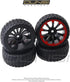 4Pcs Hex Wheel Rims Rubber Tires Set 12mm OD 2.55" Compatible with 1/10 RC On-Road Touring Dri-ft Car H-S-P Red-cat H-P-I Tami-ya Hex Wheel Rims R...