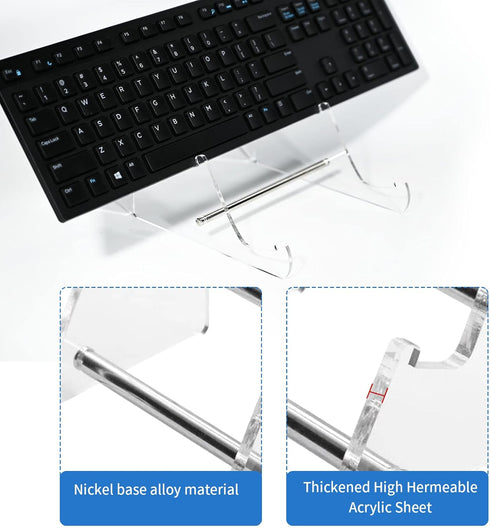 Acrylic Keyboard Display Stand 2-Tier Mechanical Keyboard Storage Rack Transparent Display Holder for Keybpard Tablet Picture Frames...
