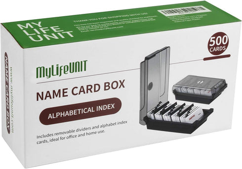 MyLifeUNIT Business Card Holder, Index Card Organizer with Dividers and Index Tabs, Capacity: 500 Cards (2.2" x 3.5")...