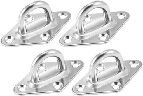 uxcell 316 Stainless Steel 8mm Thick Ring Sail Shade Diamond Pad Eye Boat Rigging 4pcs...