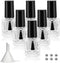 6PCS Empty Nail Polish Bottles with Funnel, Empty Fingernail Polish Bottles Glass Rectangle with Brush & Mixing Balls Black (5ML)...