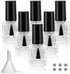 6PCS Empty Nail Polish Bottles with Funnel, Empty Fingernail Polish Bottles Glass Rectangle with Brush & Mixing Balls Black (5ML)...