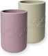 Hippypotamus Toddler Cups - 100% Food-Grade Silicone Open Training Cups for Baby - Weighted Bottom - Small Drinking Cups - Set of 2 (MAUVE/SAND)...