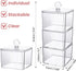Hair Accessories Organizer for Girls, Clear 3 Stackable Acrylic Hair Tie Organizer for Headband, Bows, Cotton Swab Organization, Bathroom Containe...