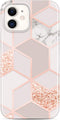 JAHOLAN Bling Glitter Sparkle Case Compatible with iPhone 12 Mini Marble Design Clear Bumper TPU Soft Rubber Silicone Cover Phone Case 5.4 inch - ...