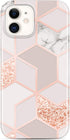 JAHOLAN Bling Glitter Sparkle Case Compatible with iPhone 12 Mini Marble Design Clear Bumper TPU Soft Rubber Silicone Cover Phone Case 5.4 inch - ...