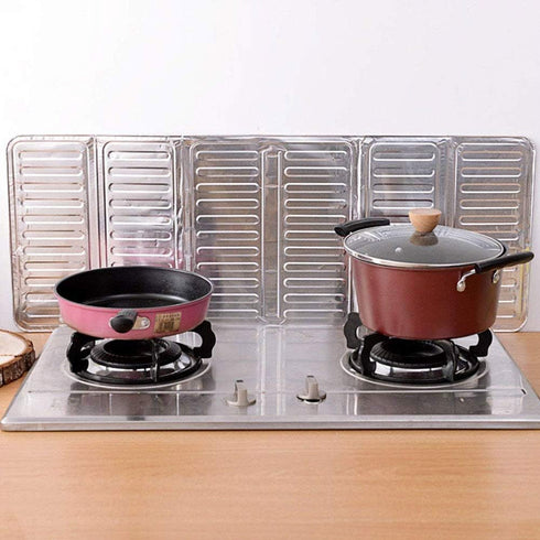 2Pcs Disposable Oil Splash Guard Aluminum Foil Gas Stove Oil Splatter Screen Board Cooking Frying Oil-Proof Splash Kitchen Tool Suitable for kitch...