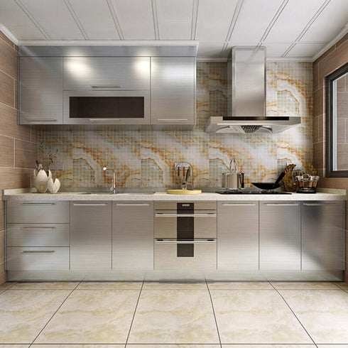 Livelynine Brushed Nickel Peel and Stick Wallpaper Silver Stainless Steel Contact Paper for Appliances Dishwasher Fridge Refrigerator Wrap Cover A...