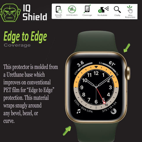 IQShield Screen Protector Compatible with Apple Watch Series 6 (44mm)(6-Pack) Anti-Bubble Clear TPU Film...